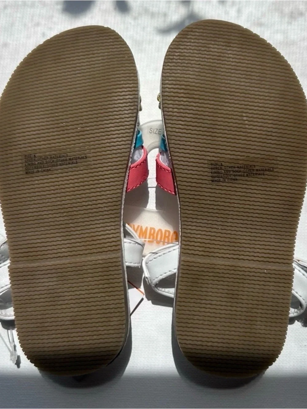Gymboree Girls Size 8 White Sandals with Pastel Floral Embellishment